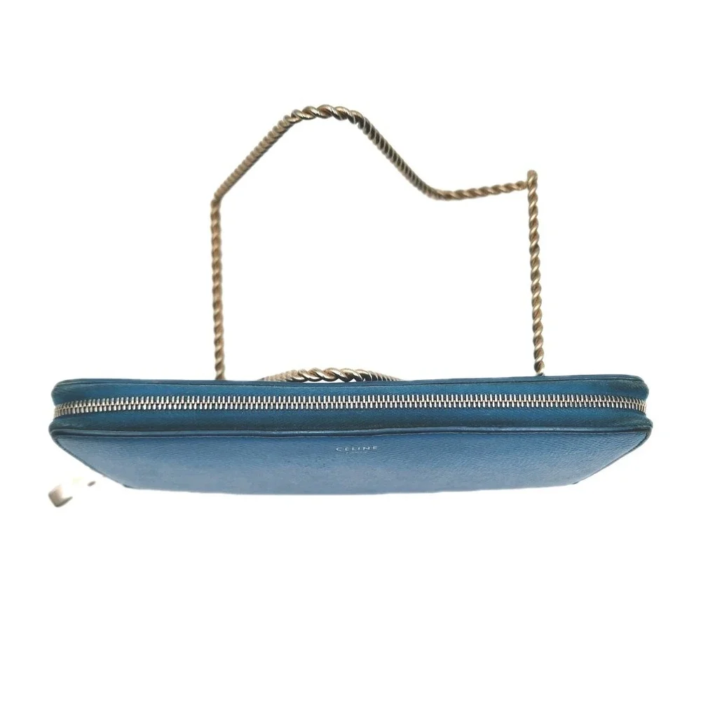 Authentic Celine Long Zippy Continental Wallet Blue Pebbled Leather Italy 2015 - Picture 3 of 16